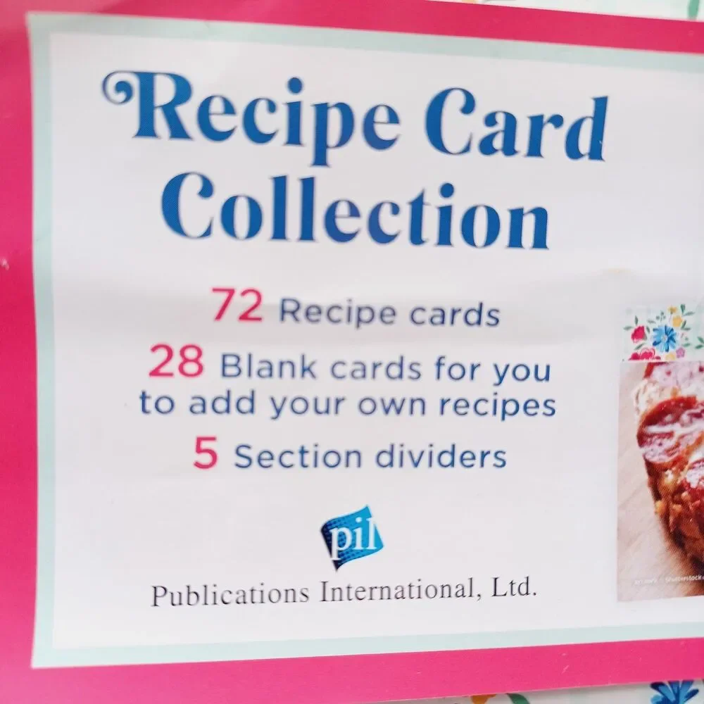 Slow Cooker Recipe Card Collection Tin Floral Pattern NEW